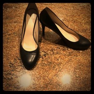 Size 12 Nine West Leather Black Pumps 4 inch heel